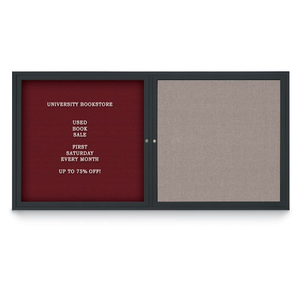 United Visual Products Corkboard, 72"x36", Medium Grey/Bronze UV406PLUS-BRONZE-MEDGRY - main